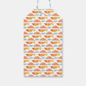 Folkkunst schwimmen Fischmuster Geschenkanhänger (Rückseite)