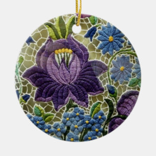 Folkkunst Stickerei Blume Keramik Ornament