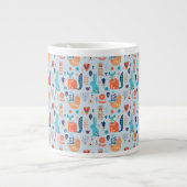 Folkkunst Woodland Tiermuster Jumbo-Tasse (Vorderseite)