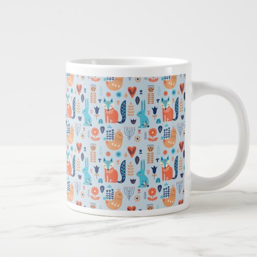 Folkkunst Woodland Tiermuster Jumbo-Tasse (Rechts)