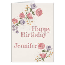 Folkkunstflorenkarte zum Geburtstag