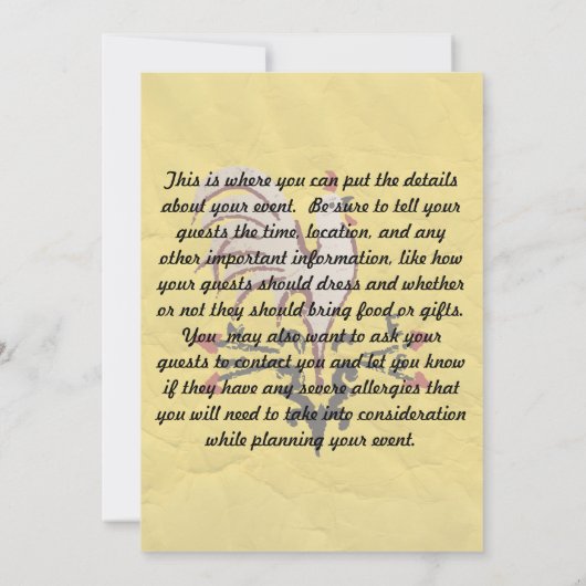 Folkkunststil Einladung (Rückseite)