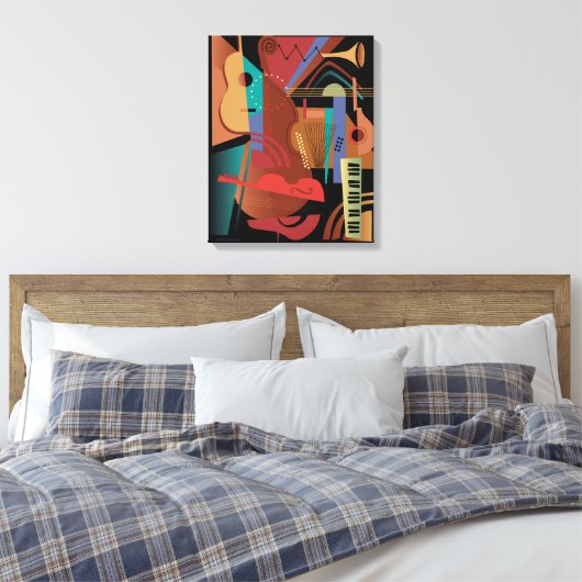 Folklorband Stretched Canvas Print Leinwanddruck (Insitu (Schlafzimmer))