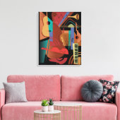 Folklorband Stretched Canvas Print Leinwanddruck (Insitu (Wohnzimmer))