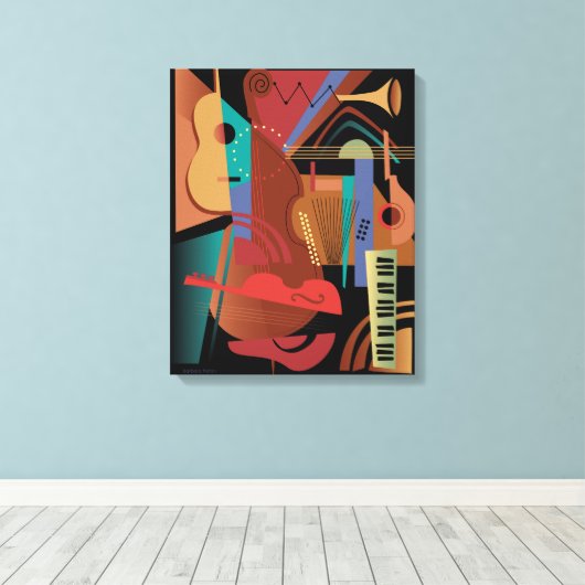 Folklorband Stretched Canvas Print Leinwanddruck (Insitu (Holzboden))