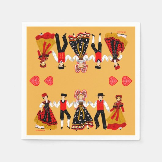 Folklore Alsacien, Frankreich Serviette (Vorderseite)