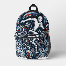 Folklore Art Football Symphony" Print Cut Sew Bag