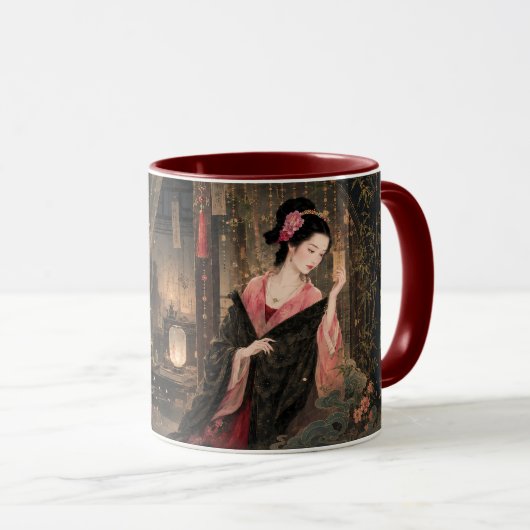 Folklore-Ästhetik-Kunst mit Romantik. Tasse (VorderseiteRechts)
