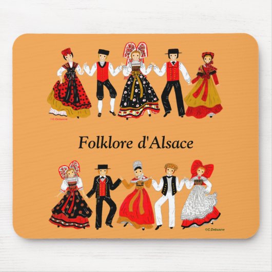 Folklore aus dem Elsass, Frankreich Mousepad (Vorne)
