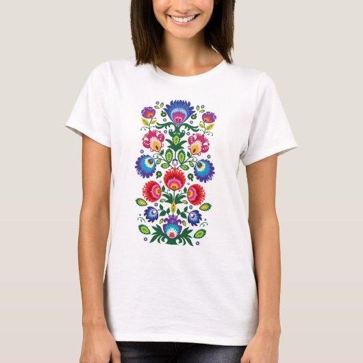 Folklore-Blume, Farbmischung 6 T-Shirt (Vorderseite)