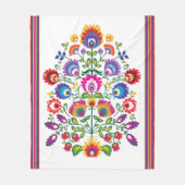 Folklore-Blume, Farbmix 3 Fleecedecke (Vorderseite)