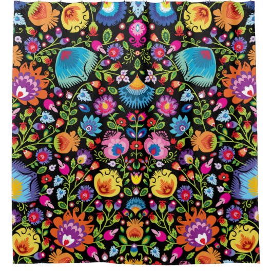 Folklore Blume Wycinanki  Duschvorhang (Vorderseite)