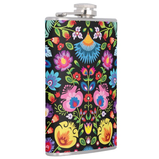 Folklore Blume Wycinanki Flachmann (Rechts)