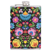 Folklore Blume Wycinanki Flachmann (Vorderseite)