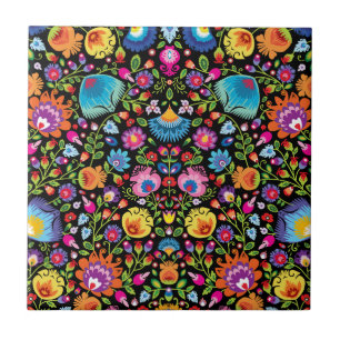 Folklore Blume Wycinanki  Fliese