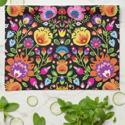 Folklore Blume Wycinanki Geschirrtuch (Gefaltet)