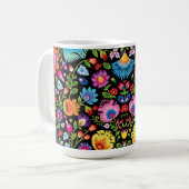 Folklore Blume Wycinanki Kaffeetasse (Vorderseite Links)