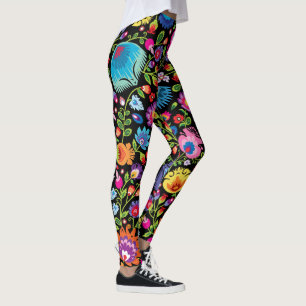 Folklore Blume Wycinanki  Leggings