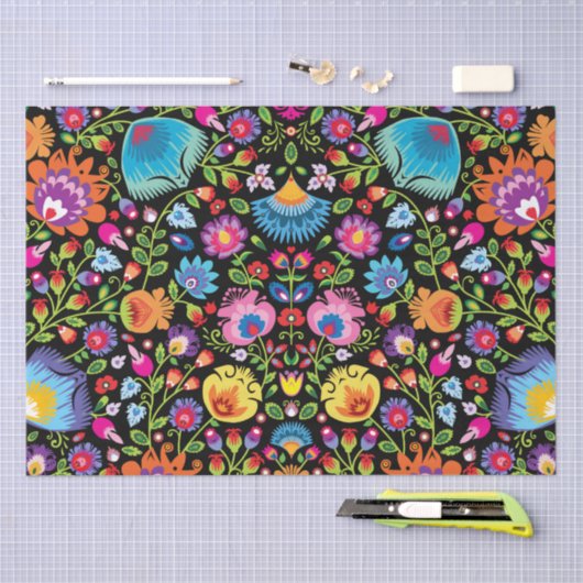 Folklore Blume Wycinanki  Seidenpapier (Handwerk)