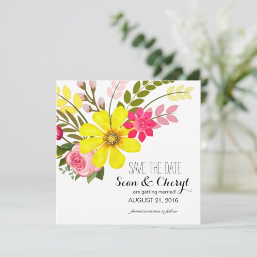 Folklore Blumengarten Save the Date (Stehend Vorderseite)