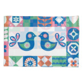 Folklore-Blumenkarte: Skandinavisches Design. Kissenbezug (Rückseite)