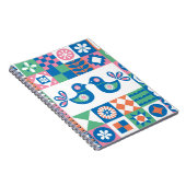 Folklore-Blumenkarte: Skandinavisches Design. Notizblock (Rechte Seite)