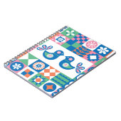 Folklore-Blumenkarte: Skandinavisches Design. Notizblock (Linke Seite)