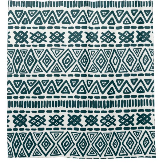 Folklore Charm: Traditionelle ethnische Ornamente Duschvorhang (Vorderseite)