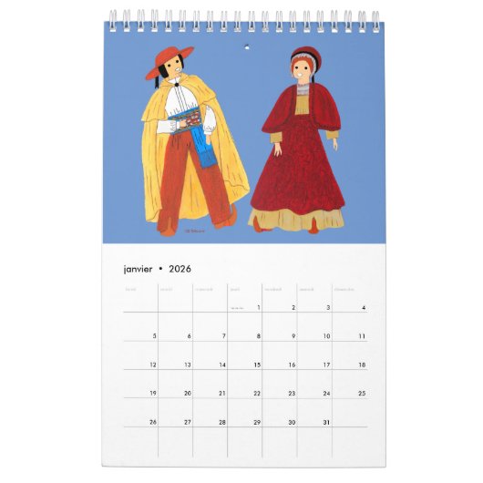 Folklore de Midi- Pyrénées, Frankreich Kalender (Jan 2026)