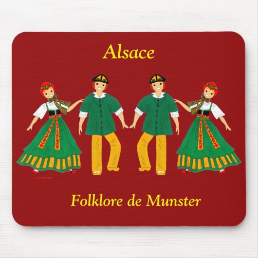 Folklore de Munster, Elsass, Frankreich Mousepad (Vorne)