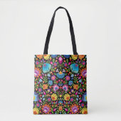 Folklore flowers Wycinanki black  Tasche (Vorderseite)