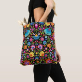 Folklore flowers Wycinanki black Tasche (Von Nahem)