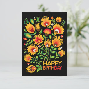 Folklore Happy Birthday Card Dankeskarte