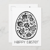 Folklore Happy Oaster Black&White [egg] Postkarte (Vorne/Hinten)