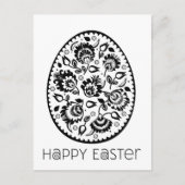 Folklore Happy Oaster Black&White [egg] Postkarte (Vorderseite)