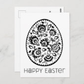 Folklore Happy Oaster Black&White [egg] Postkarte (Vorne/Hinten)