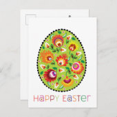 Folklore Happy Oaster [egg] Postkarte (Vorne/Hinten)