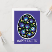 🐤 🐰 Folklore Happy Oaster Flat Karte (Vorderseite/Rückseite Beispiel)
