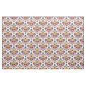 Folklore-Komposition auf weiß Stoff (Fat Quarter (45,7 x 55,9 cm))