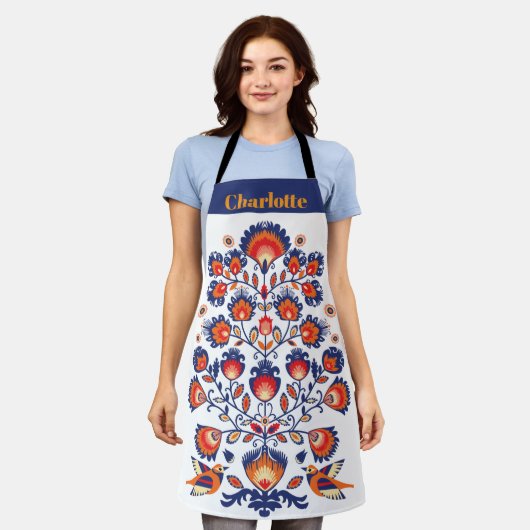 Folklore mit Blau und Orange Schürze (Getragen)