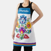 Folklore mit Blume und 2 Vögeln Schürze (InSitu)