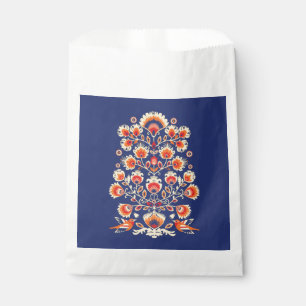 💙 💛 🧡 Folklore mit gelben Blumen und Vög Geschenktütchen