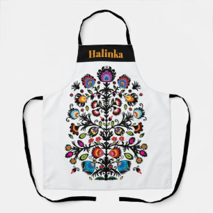 Folklore mit schwarzem Schnitt Wycinanki Schürze