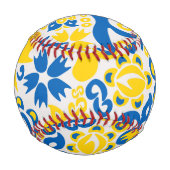 Folklore-Muster mit ukrainischen Flaggenfarben Baseball (Vorderseite)