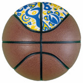 Folklore-Muster mit ukrainischen Flaggenfarben Basketball (Rechts)