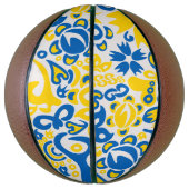 Folklore-Muster mit ukrainischen Flaggenfarben Basketball (Vertikal)