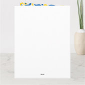 Folklore-Muster mit ukrainischen Flaggenfarben Dankeskarte (Rückseite)