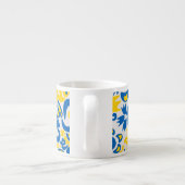 Folklore-Muster mit ukrainischen Flaggenfarben Espressotasse (Rückseite)