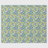 Folklore-Muster mit ukrainischen Flaggenfarben Geschenkpapier (Flach)