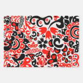 Folklore-Muster mit ukrainischen Flaggenfarben Geschenkpapier Set (Vorderseite 3)